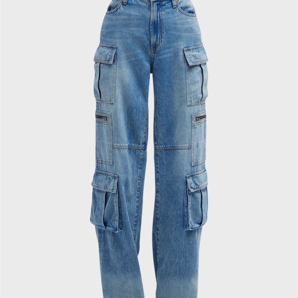 Alice & Olivia cay  baggy denim cargo jeans